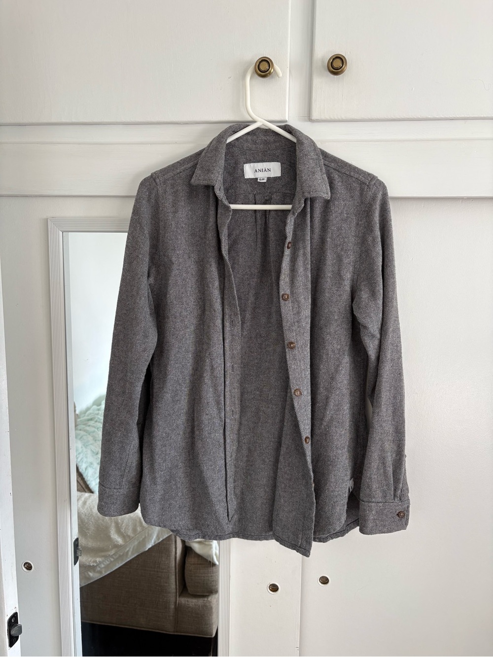 Women’s Striped Grey Button-Up Anián Long Sleeve